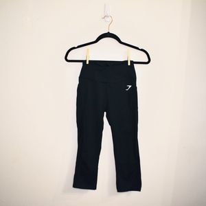 Black Gymshark Dry Sculpture Cropped Leggings